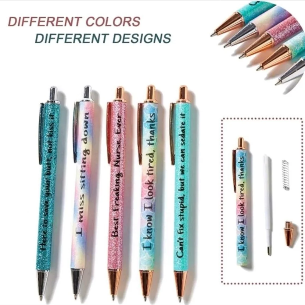 ✨️🖊 1 pen 🖊  choose day Funny 7 Days of Week Glitter black ink Ballpoint Pens